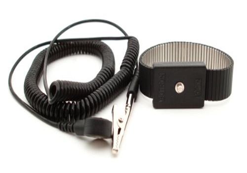 สายรัดข้อมือกันไฟฟ้าสถิตแบบมีสาย สายกราวด์ข้อมือกันไฟฟ้าสถิต Metal wrist strap set bsc